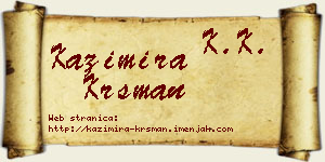 Kazimira Krsman vizit kartica